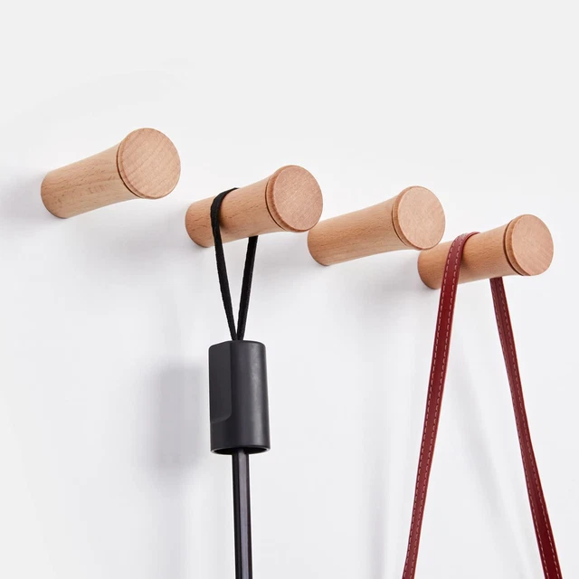 Wall Hooks Rack, Wooden Coat Hooks Wall Mounted, Entryway Hat Rack, Decorative H