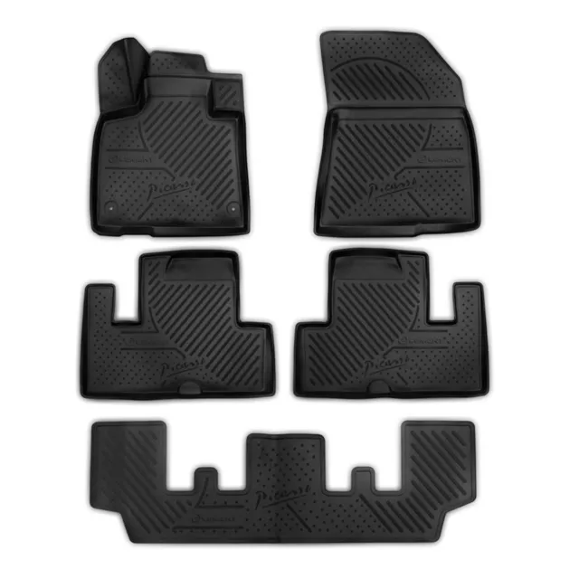 3D Tapis de sol caoutchouc à bords hauts pour Citroen C4 Grand Picasso 2014 5pcs