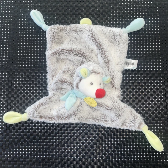 Ca3 Babynat Doudou Plat Hérisson Gaston Gris Blanc Vert Bleu Fourrure 28Cm