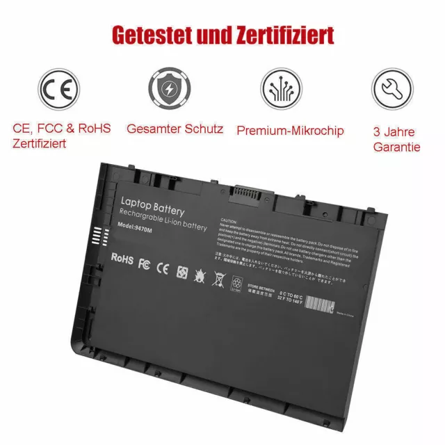 Laptop Akku BT04XL HSTNN-IB3Z HSTNN-I10C für HP EliteBook Folio 9470m 9480m