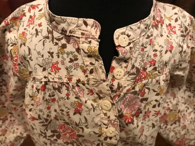 Bonpoint Baby Mädchen Blumenmuster Großvater Stil Shirt Bluse Top - Alter 12 Monate 2