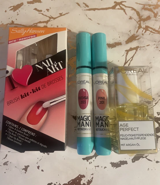 Beauty Nail Care Bundle L’Oreal Sally Hansen Nail Art Brush Polish Cuticle Oil