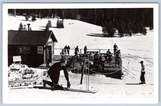 1953 Rppc Wolverton Ski Hut Sequoia National Park California*Skiing*Skiers*Snow