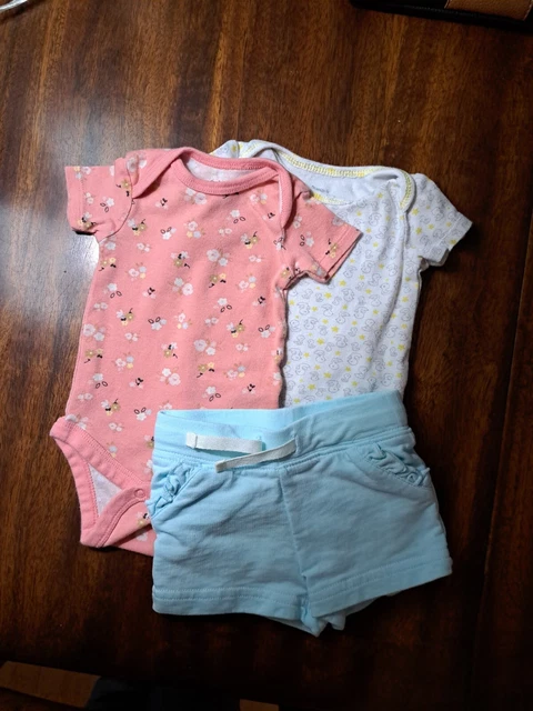 Baby Girl Outfit Infant one piece and shorts 0-3 months