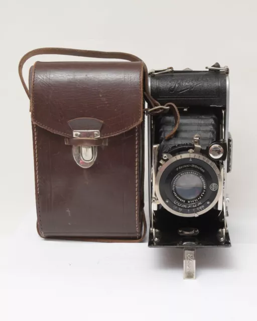 Ihagee  Vintage Balgenkamera/Klappkamera Kamera mit Leder Tasche  Defekt! Nr.69