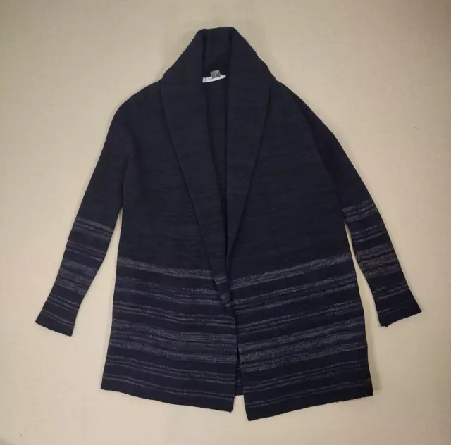 Vince Cardigan Women's XS Navy Blue Black Wool & Yak Open Cardigan Sweater Shawl