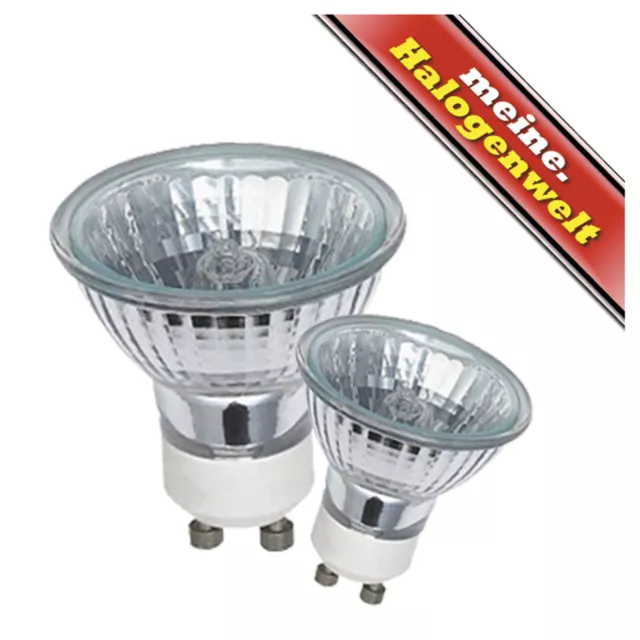 3x Halogen-Leuchtmittel GU10 20W-35W-50W 230V Halogen-Strahler Lampe Fassungen