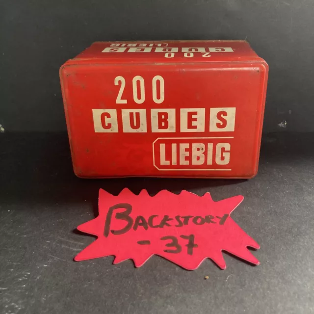 Ancienne boîte publicitaire en tôle "LIEBIG" 200 Cubes bouillon Vintage Deco