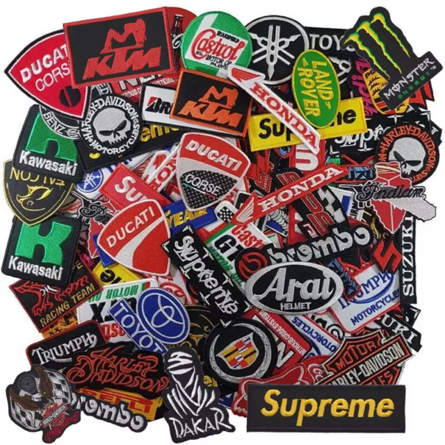 Iron On Patch Wholesale Lot Car Race Auto Motor Biker Motorcycle MotoGP Random