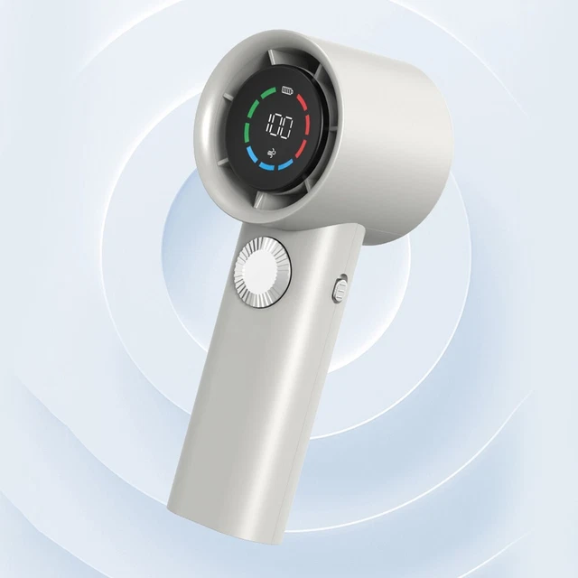 Ventilateur De Bureau Mural Avec Affichage Numérique, 100 Vitesses, Ultra Silencieux Rechargeable Batterie 6000 Mah Refroidissement Portable Blanc 96584994