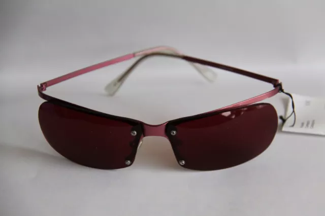 Farb Brille Sonnenbrille  Gläser Wein Rot Rahmen  Nur Oben  Aus Metall
