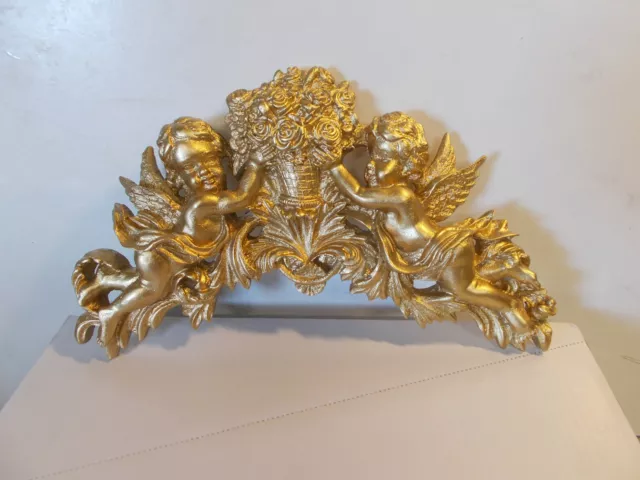 Cherubs And Roses Ornate Stlye Hanging Wall Plaque