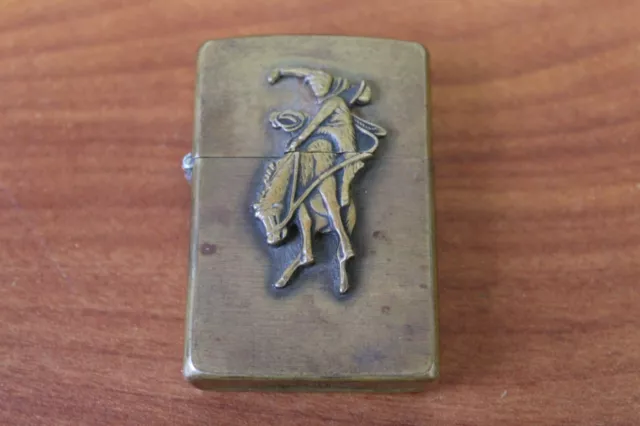 Vintage 1994 Solid Brass Marlboro Country Store Bucking Bronco Zippo Lighter