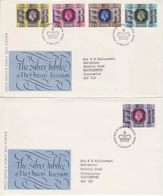 GB Stamps First Day Cover Silver Jubilee of the Queens Accession, crown SHS 1977