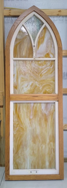 Antique/Vintage Large Stained Glass Church Window - Slag Glass?