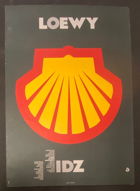 Vintage Raymond Loewy IDZ Exhibition Poster 1990 Ott+Stein Shell Logo German Vintage Raymond Loewy IDZ Exhibition Poster 1990 Ott+Stein Shell Logo German