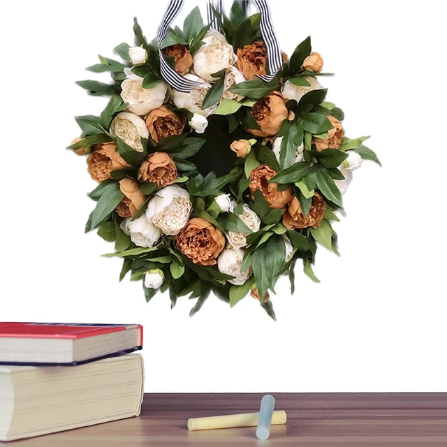 Artificial Spring Wreath | Door Sign for Home Decor | Simulated Flower Wreath