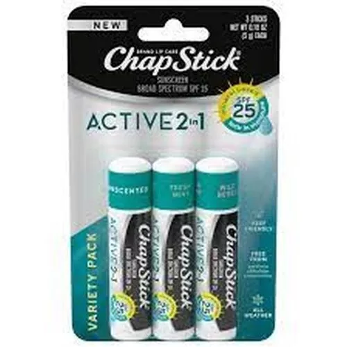 Chapstick Active 2 In 1 3 Piece Pack