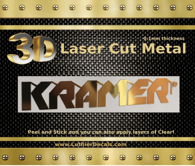 KRAMER GUITAR HEADSTOCK Decal Restoration Metal Waterslide Logo M24b