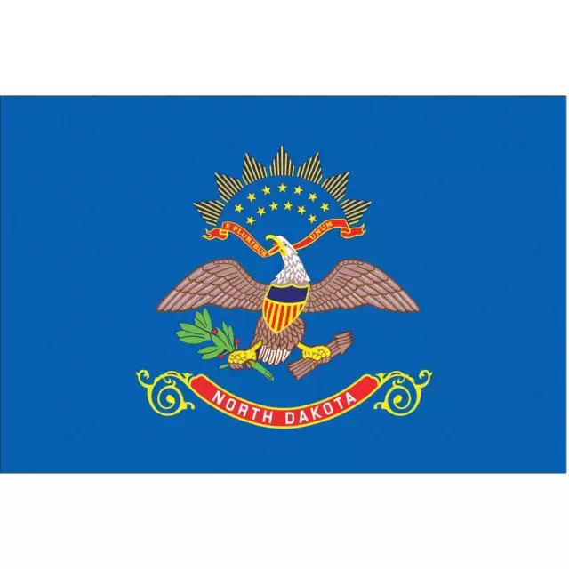 Bandera del estado de Dakota del Norte NYLGLO 144160, 3x5 pies