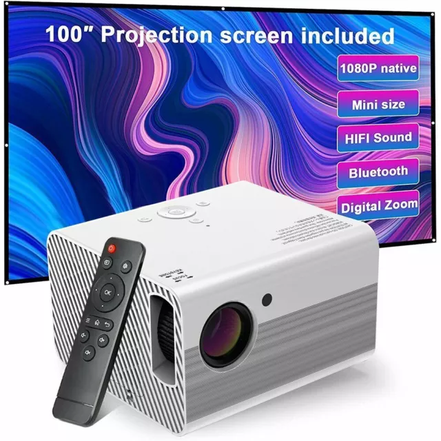 4K Wireless WiFi Projector LCD 1080P Full HD Support Home Cinema HDMI VGA USB 3