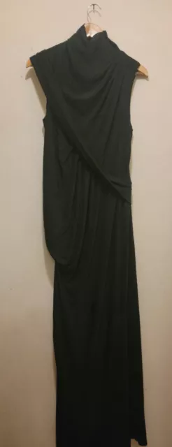 Donna Karan Women's draped Pleated   Jersey sheath dress sz small black
