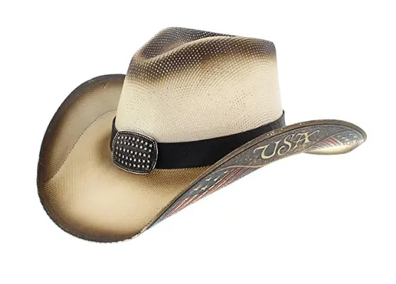 Dallas Hats Women's Men's Cowboy Hat Liberty 1 Straw Hat Flag USA