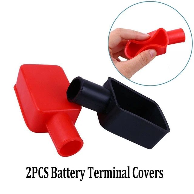 Couvercles de borne de batterie capuchon rouge positif + caoutchouc noir 62 * 30