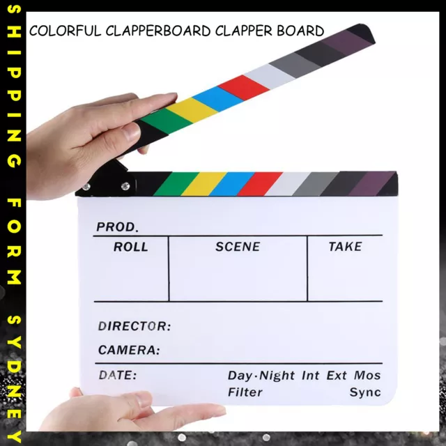 Clapperboard Clapper Board TV Movie Slate Colorful Clapboard Clapper Board Film