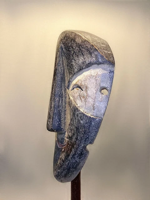 African Tribal Face Mask Wood Hand Carved Vintage Wall Hanging- Lega ,-576 3