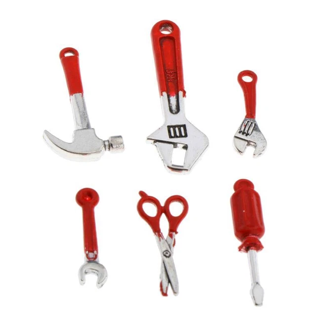 Mini Repair Tools Set - 6pcs 1:12 Scale Pretend Play Party Toy Kit