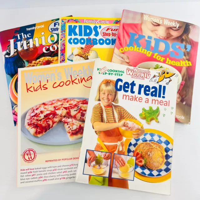 Kids Cookbooks 5 Paperback Books Recipes Cooking Children Lot Step-by-Step Bulk