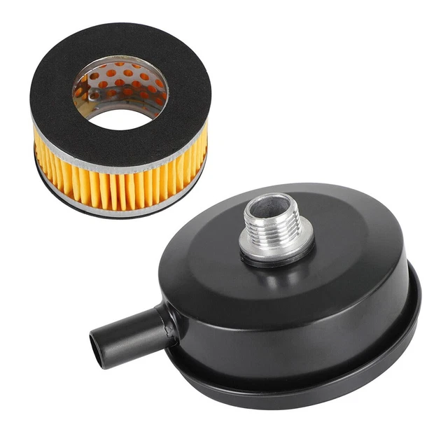 1/2 20mm Thread Air Compressor Intake Filter Muffler Silencer Black-Metal
