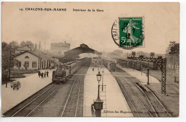 CHALONS SUR MARNE - Marne - CPA 51 - Gare Train - Intérieur de la Gare 12