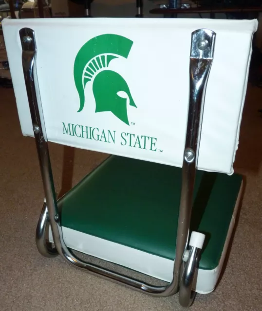 Dossier De Siège Pliant Stade Spartiate Michigan State University Msu Go Vert Joli !!