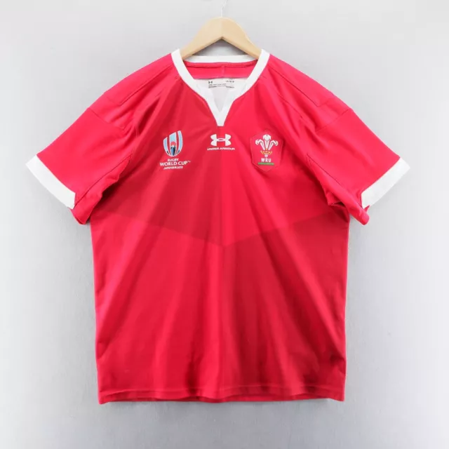 Wales Rugby Union Shirt Large Red 2019 Japan World Cup Home JerseyUnder Armour