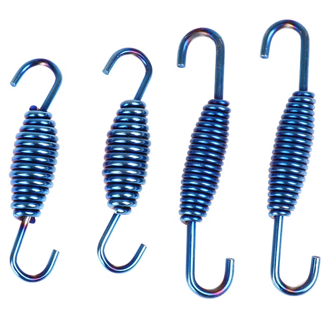 2XUniversal Sistema di Scarico Moto in Acciaio Inox Molle Completamente Rotanti.H7