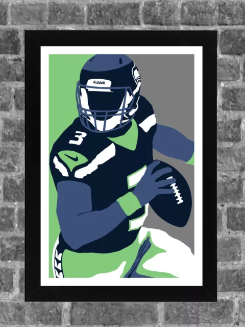 Seattle Seahawks Russell Wilson Portrait Sports Print Art 11x17