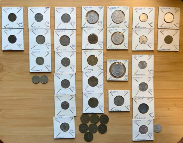 Lot of 38 Austria coins - 1893-1970 - no silver