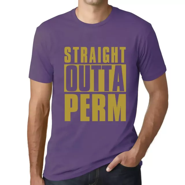 ULTRABASIC Homme Tee-Shirt Tout Droit Sorti De La Perm Straight Outta Perm