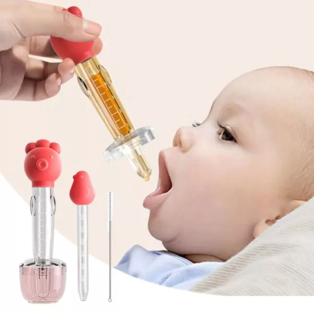 4pcs Cartoon Baby Medicine Feeder Silicone Needle Squeeze Feeder  Infant