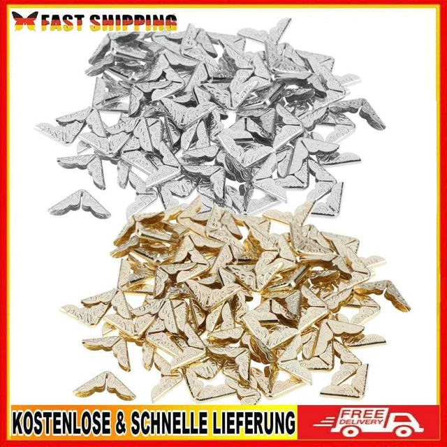 Demiawaking 100 St?ck Eckenschutz Buchecke dekorative B?cher Eckenschutz Metall