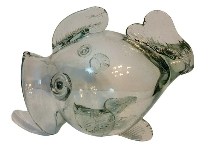 Fish Glass Bowl Figurine Clear Transparent Glass Fish Shaped Aquarium Fish Tank 3