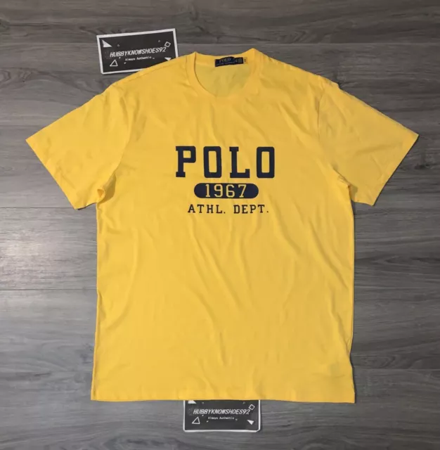 POLO RALPH LAUREN Men's Big & Tall Yellow 1967 ATHL. DEPT. Graphic T-Shirt NWOT
