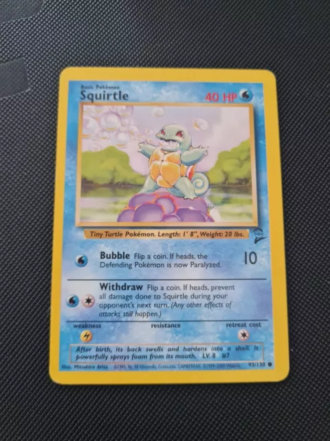 Pokemon Card - Squirtle Base Set 2 93/130 Regular Unlimited Common Off Cut Error