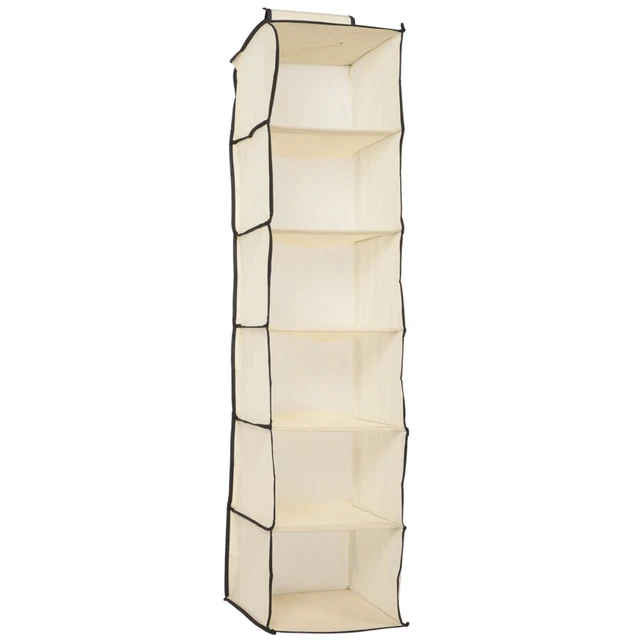 6 Layers Pocket Non-woven Fabric Hanging Bag Foldable Clothes Storage Organizer