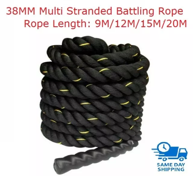 12M 15M 20M Battle Rope Black Battling Ropes Strength Training Exercise Fitness