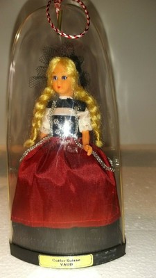 BAMBOLINA SOUVENIR FOLKLORE ITALIANO TRENTINO ALTO ADIGE BIONDA IN BOX A VETRINA 