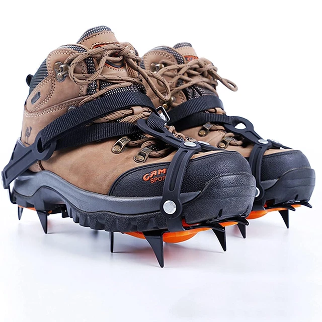 10 Teeth Ice Snow Shoe Spiked Grips Crampons Climbing Boot Shoe Cover Cleats UK