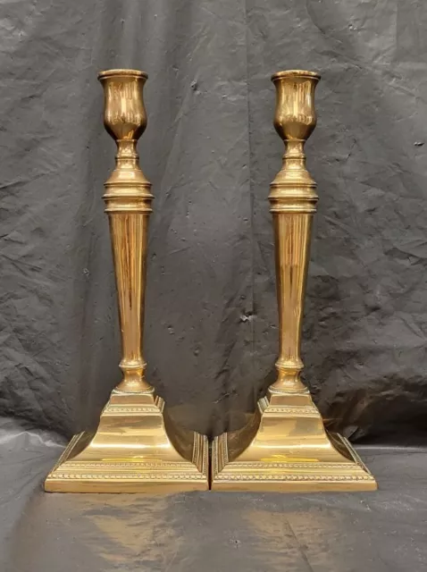 BELL METAL CANDLESTICKS GEORGIAN PERIOD ULTRA RARE 1780s #3823